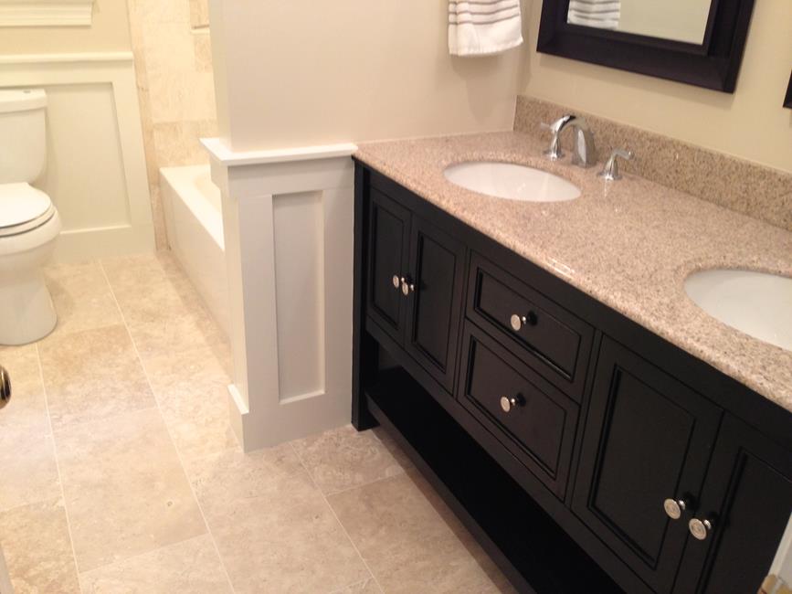 interior of bathroom with two sinks